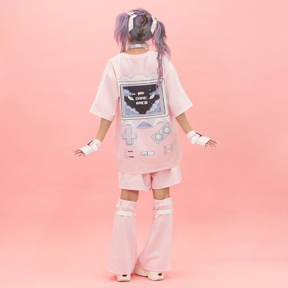 ACDC RAG - Game Over Pastel Pink Jersey Oversized Tee - Picture 6 of 7